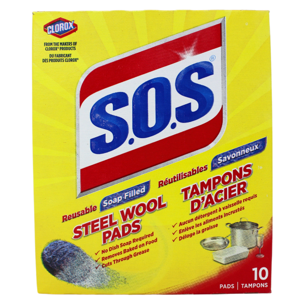 S.O.S Steel Wool Pads 10 Count